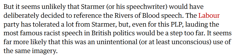 Even if this was true, "I sound exactly like a racist demagogue totally organically" doesn't strike me as a strong defense.