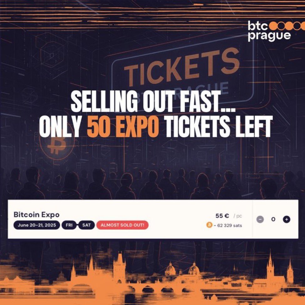 Bitfluencers (@21bitfluencers) on Twitter photo Final chance!
50 Expo tickets remaining. Be there or hear about <a href="/BTCPrague/">BTC Prague</a> later.
Use our code BITFLUENCERS to get 10% off the tickets!
Link 👇 Final chance!
50 Expo tickets remaining. Be there or hear about <a href="/BTCPrague/">BTC Prague</a> later.
Use our code BITFLUENCERS to get 10% off the tickets!
Link 👇