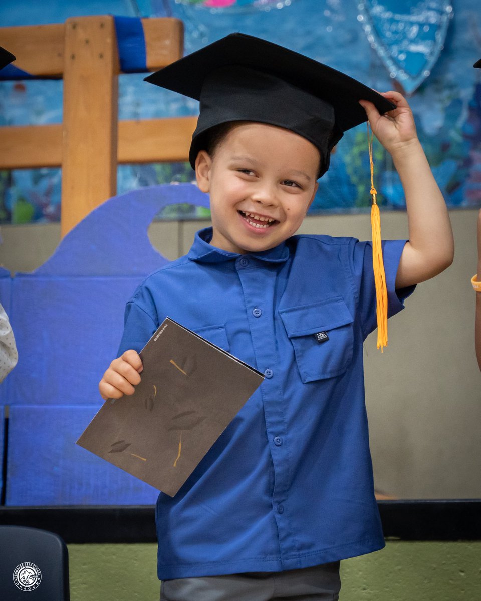 SkylineEd's tweet image. All grown up… kinda! Next stop: Kindergarten 🎓😎📚