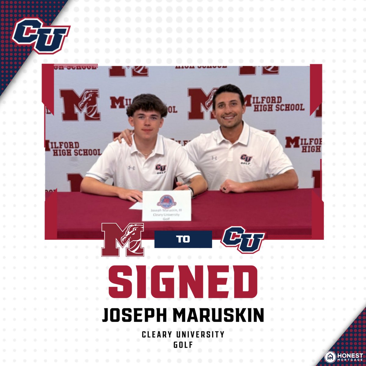 Milford Athletics (@milfordsport) on Twitter photo BOYS GOLF | Joseph Maruskin is excited to continue his golf career as he is headed to Cleary University #GoMavs <a href="/LakesVC/">Lakes Valley Conf.</a> <a href="/BruceMaverick/">Milford High School</a> <a href="/MavPack14/">Milford MavPack</a> @HTLSports @MiPrepzone <a href="/AthleticsCleary/">Cleary Athletics</a> BOYS GOLF | Joseph Maruskin is excited to continue his golf career as he is headed to Cleary University #GoMavs <a href="/LakesVC/">Lakes Valley Conf.</a> <a href="/BruceMaverick/">Milford High School</a> <a href="/MavPack14/">Milford MavPack</a> @HTLSports @MiPrepzone <a href="/AthleticsCleary/">Cleary Athletics</a>