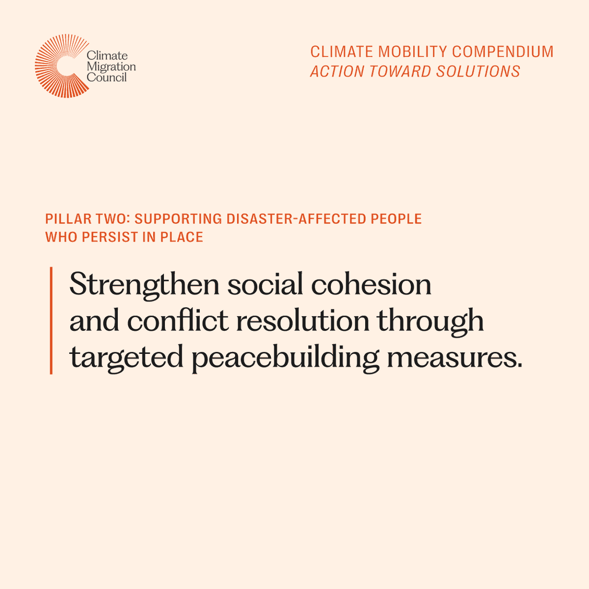 When disasters strike, not everyone leaves. Policymakers can support those who remain, reducing vulnerability and reducing displacement.

Strategic planning, investment in resilience, and essential services are key. More ideas in our Compendium: bit.ly/4gqZBRW