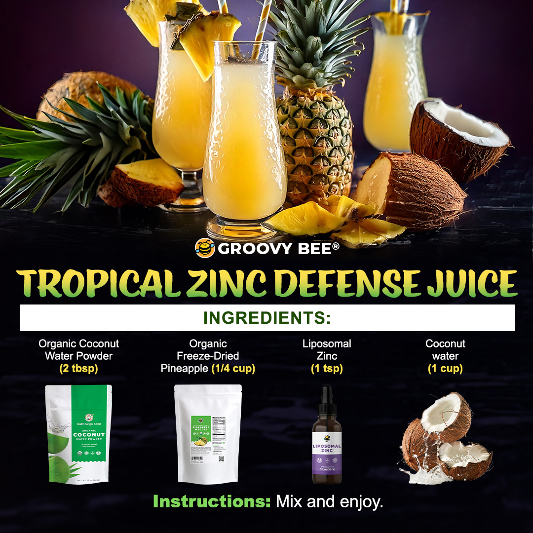 "Boost Your Immunity with Tropical Zinc Defense Juice!

Stay healthy and refreshed with this delicious, immune-boosting blend! "

#ImmunityBoost #HealthyLiving #TropicalWellness #ZincPower #NaturalHealth #HealthyRecipes #WellnessJourney