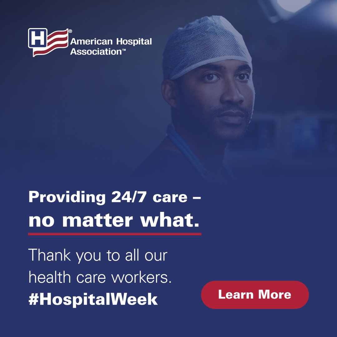 #NationalHospitalWeek is a wonderful opportunity to shine a spotlight on our hospitals, health systems, and the amazing healthcare workers who tirelessly support and connect with their communities.
#WeAreHealthCare
aha.org/ahia/get-invol…