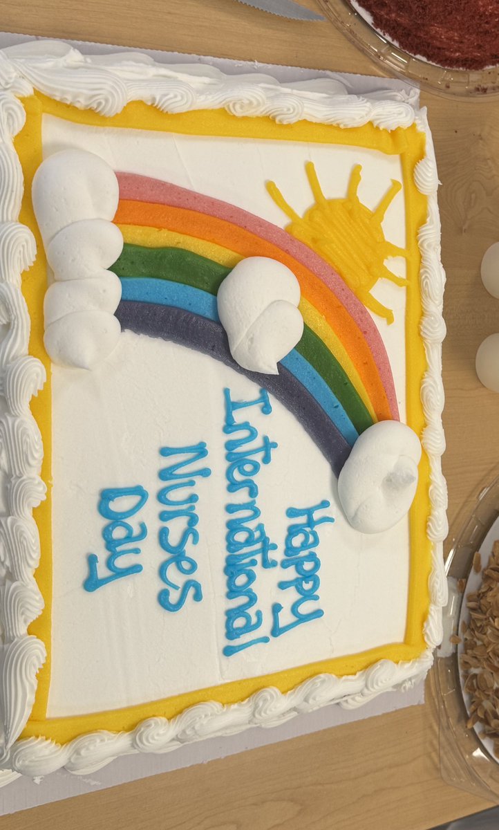 Thank you for the invite <a href="/CrumpsallVale/">Crumpsall Vale IMC</a> to lunch to celebrate #internationalnursesday with the nursing team! The buffet was amazing and a much needed cup of tea ☕️ Well done to all those nominated! Look at that cake 🍰 @mlco <a href="/alanil1/">Layla</a>