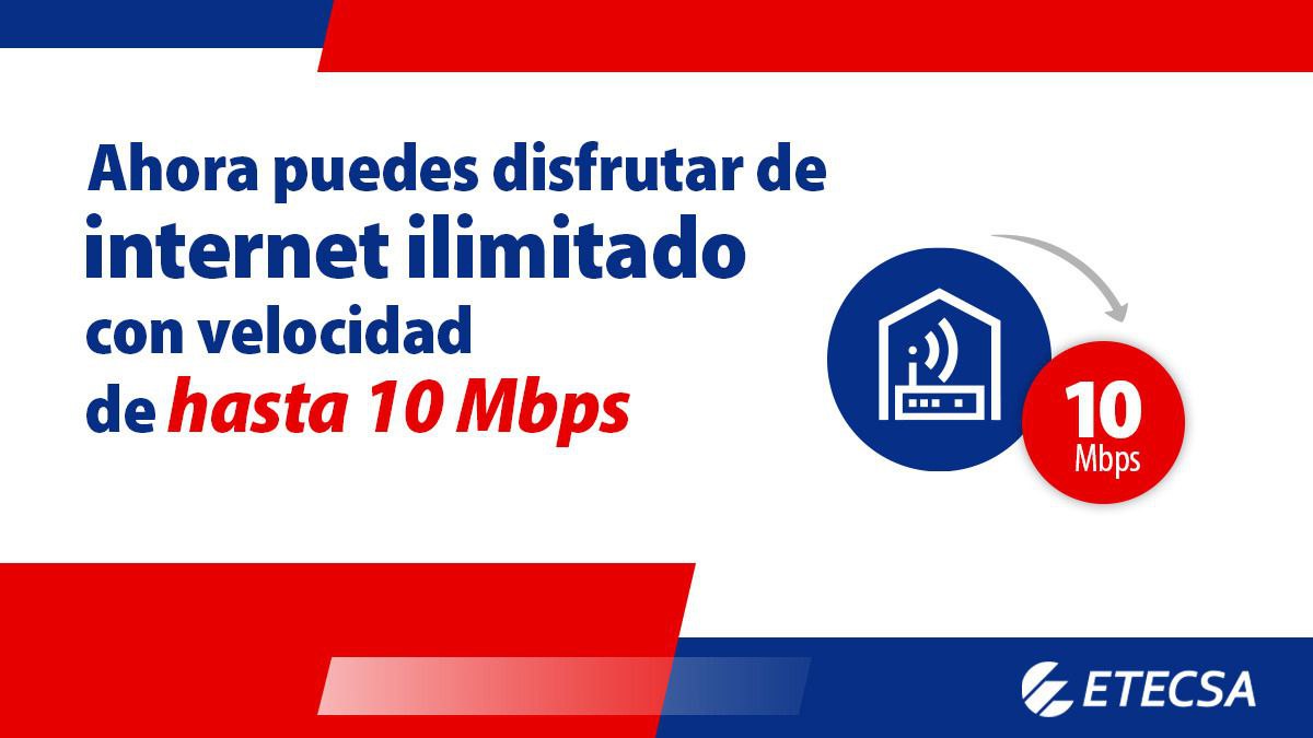 🏠🛜 ¡ Noticias para los clientes de internet en el hogar!
⚡️ Ahora pueden disfrutar de hasta 10 Mbps de velocidad, en la oferta de internet ilimitado. 
Oferta  solo a través de los distribuidores internacionales. 
🔗 Más detalles en etecsa.cu
#OfertaInternacional
