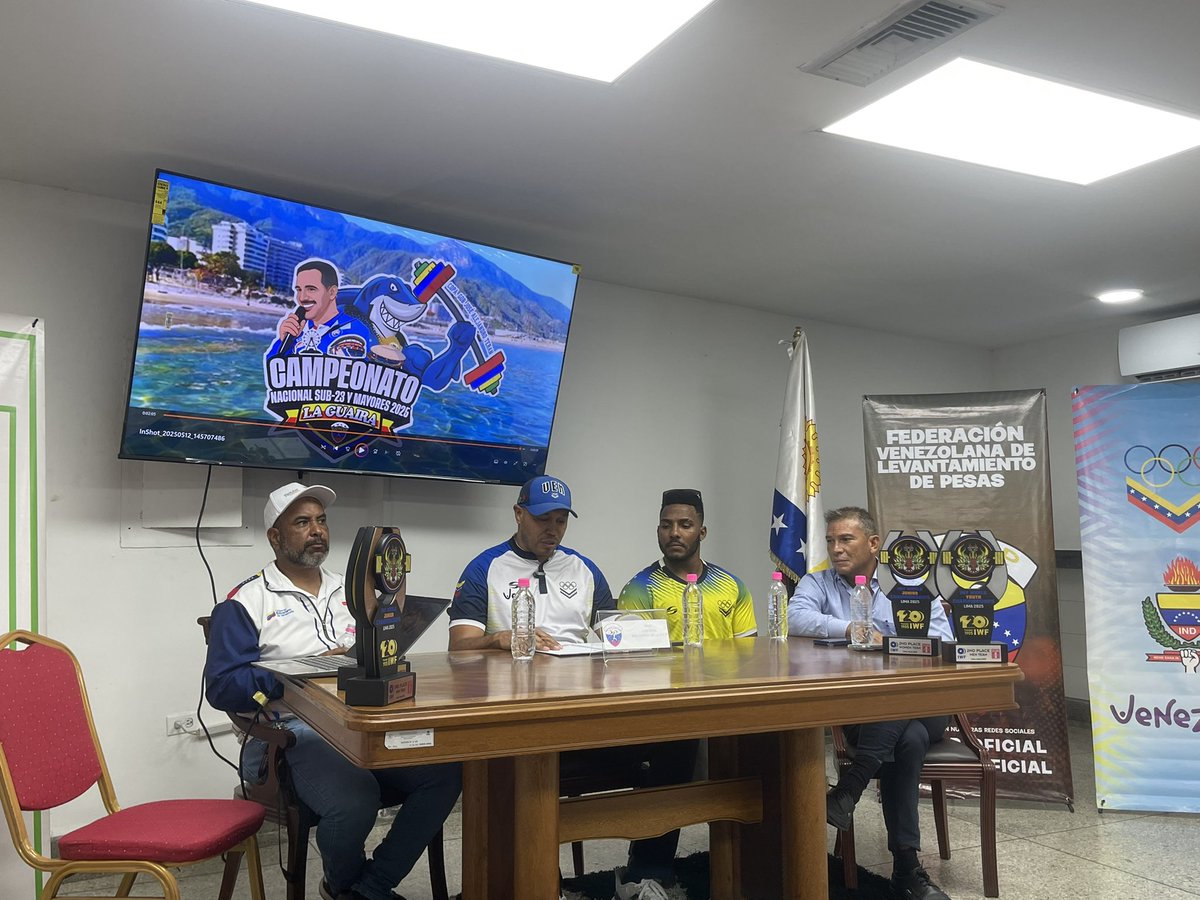 Rueda de Prensa Campeonato nacional Sub 23 y Mayores  2025 

Se estará realizando en la cancha de paz de Playa Grande La Guaira   desde el 13  al 18 de Mayo!

Estará participando El sub campeón olímpico Julio Mayora.

<a href="/FvlpOficial/">Federación Venezolana de Levantamiento de Pesas</a>  🏋🏻‍♀️