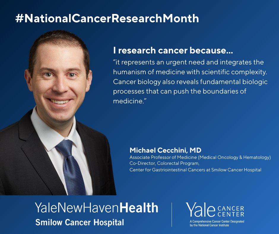 Yale Cancer Center (@yalecancer) on Twitter photo “My research is focused on #cancer because it represents an urgent need and integrates the humanism of medicine with scientific complexity.”
-<a href="/Cecchini_OncMD/">Michael Cecchini</a>
yalecancercenter.org/news-article/n…
#ncrm25 #unitedbycancerresearch <a href="/SmilowCancer/">Smilow Cancer Hospital</a> <a href="/YaleMed/">Yale School of Medicine</a> <a href="/YNHH/">Yale New Haven Hosp</a> <a href="/YaleGICancers/">Center for Gastrointestinal Cancers</a> <a href="/AACR/">AACR</a> “My research is focused on #cancer because it represents an urgent need and integrates the humanism of medicine with scientific complexity.”
-<a href="/Cecchini_OncMD/">Michael Cecchini</a>
yalecancercenter.org/news-article/n…
#ncrm25 #unitedbycancerresearch <a href="/SmilowCancer/">Smilow Cancer Hospital</a> <a href="/YaleMed/">Yale School of Medicine</a> <a href="/YNHH/">Yale New Haven Hosp</a> <a href="/YaleGICancers/">Center for Gastrointestinal Cancers</a> <a href="/AACR/">AACR</a>