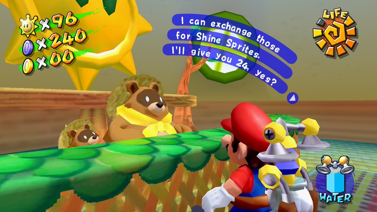 Went back and got 100% in Super Mario Sunshine since I never found all the blue coins as a kid. In hindsight this game is janky as hell, immaculate vibes though.

#supermario