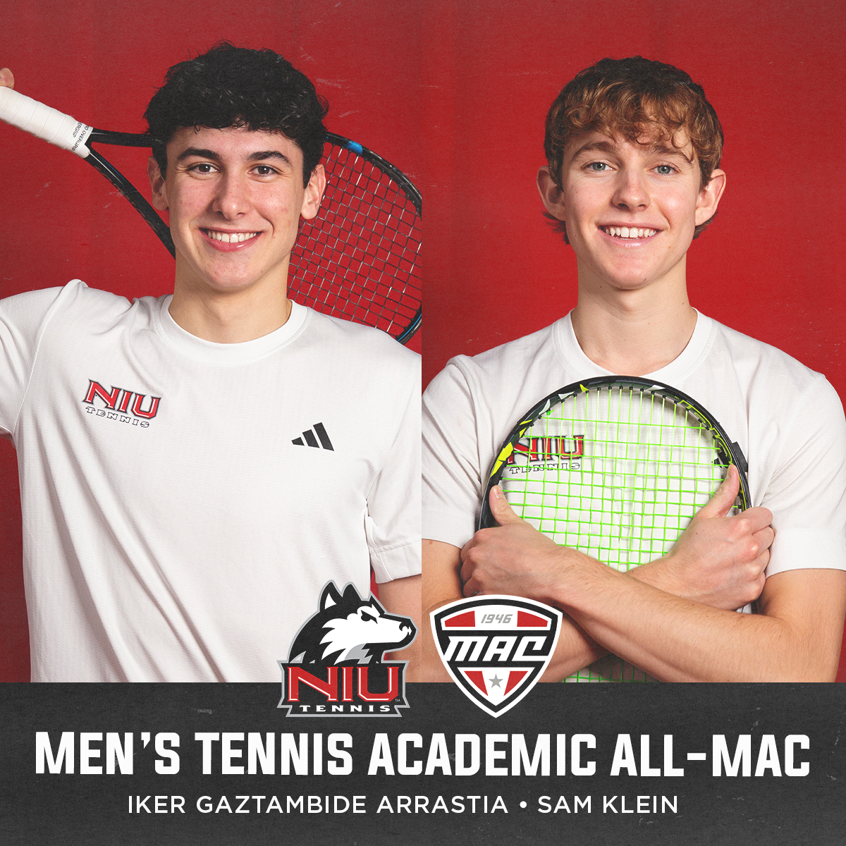 Congratulations to Iker Gaztambide Arrastia and Sam Klein have been named to the Academic All-MAC for their success in the classroom and on the court!