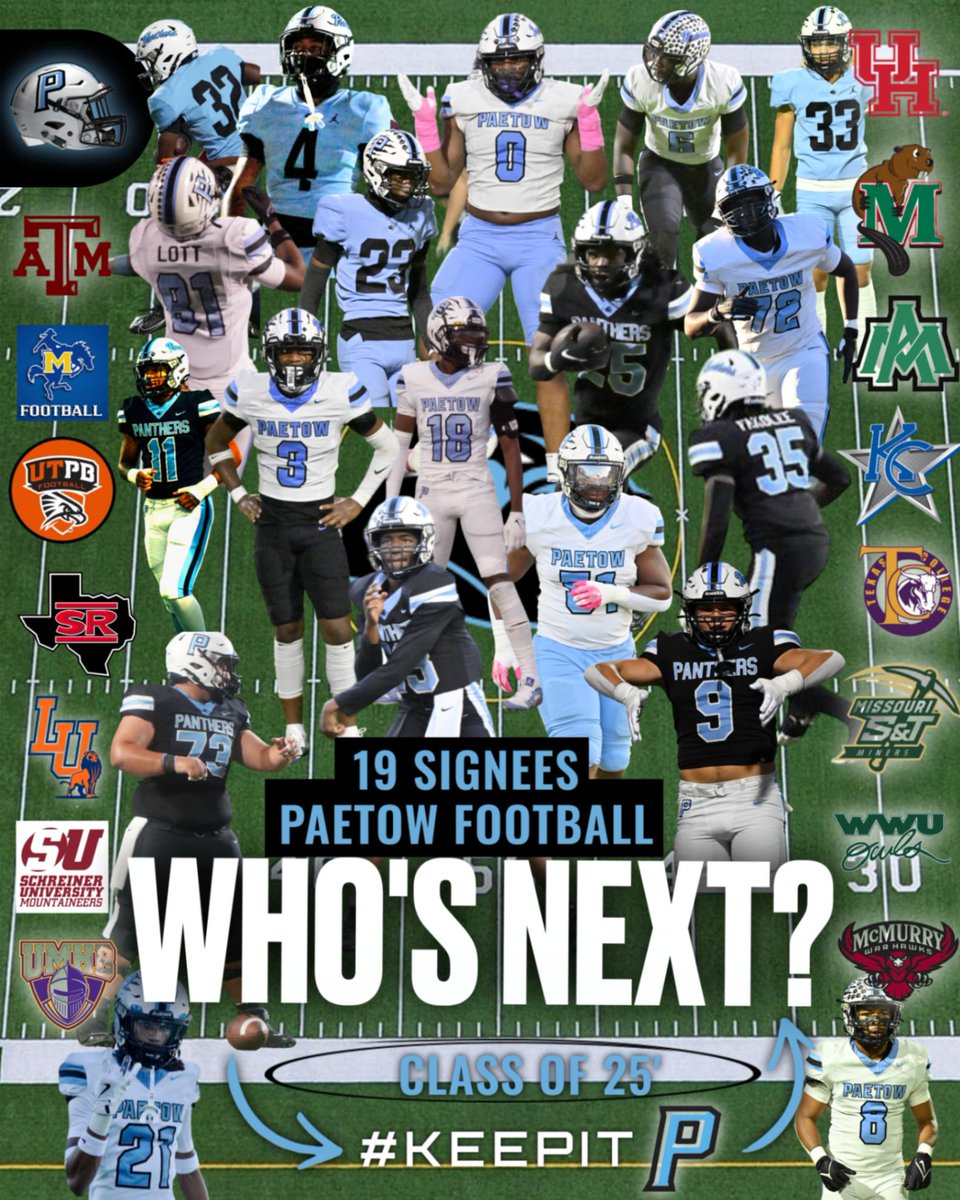 Paetow Football (@paetowfootball) on Twitter photo 19 <a href="/PaetowHS/">Paetow High School</a> football signees on the year for the Class of 25'
Are you next??? #RaiseTheStandard #KeepItP
<a href="/coachdhicks/">Coach Hicks</a> <a href="/katyisd/">Katy ISD</a> <a href="/KatyISDAthletic/">Katy ISD Athletics</a> <a href="/PaetowPress/">Paetow_Press</a> <a href="/PaetowHS_ABC/">PaetowAthleticBooster</a> <a href="/recruitpaetowfb/">Katy Paetow College Prospects</a> 19 <a href="/PaetowHS/">Paetow High School</a> football signees on the year for the Class of 25'
Are you next??? #RaiseTheStandard #KeepItP
<a href="/coachdhicks/">Coach Hicks</a> <a href="/katyisd/">Katy ISD</a> <a href="/KatyISDAthletic/">Katy ISD Athletics</a> <a href="/PaetowPress/">Paetow_Press</a> <a href="/PaetowHS_ABC/">PaetowAthleticBooster</a> <a href="/recruitpaetowfb/">Katy Paetow College Prospects</a>