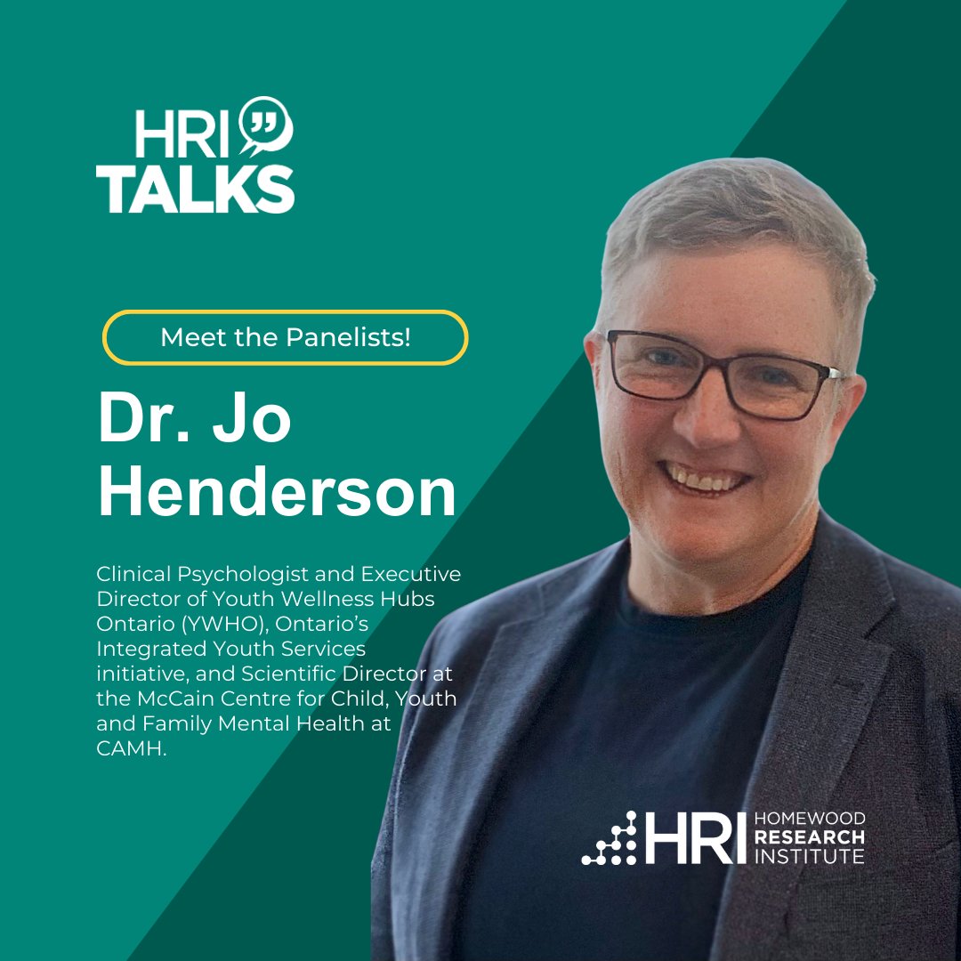Meet Dr. Jo Henderson—Clinical Psychologist, Exec Director of @YWHOntario, and Scientific Director at CAMH’s McCain Centre. She’s helping lead transformative #YouthMentalHealth care across Canada.

🎤 Hear her at #HRITalks on May 28!
🔗 Register: ca01web.zoom.us/webinar/regist…