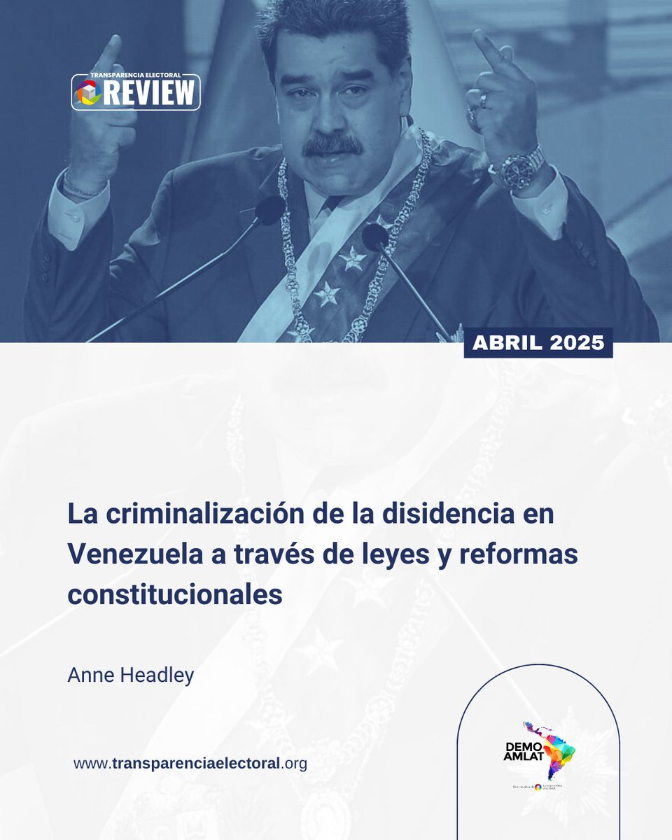 ⚖️🇻🇪¿Cómo se criminaliza la disidencia en Venezuela?

Anne Headley analiza en Review cómo el régimen utiliza reformas legales y discursos oficiales para justificar la represión y perseguir voces críticas bajo la etiqueta de “fascistas”.

📖Leé más en: transparenciaelectoral.org/blog/revista-r…