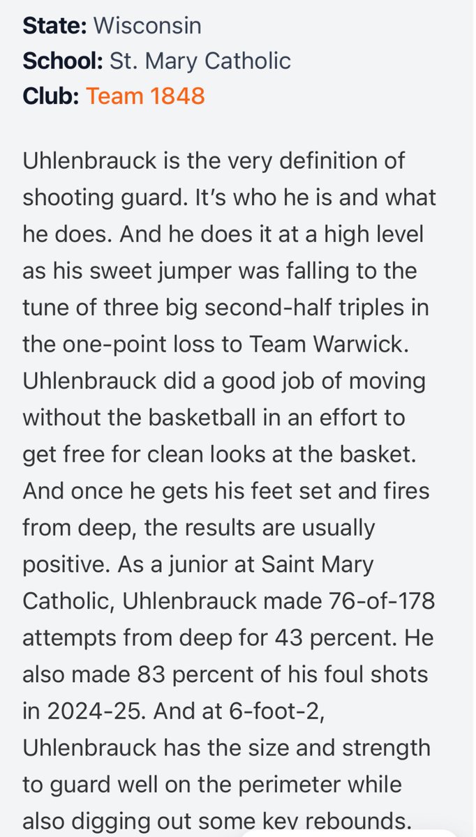 lights out shooter 🤙 <a href="/SNCMensBB/">SNC Men's Basketball</a> <a href="/UWLEagleMBB/">UW-La Crosse Men’s Basketball</a> <a href="/PointersMBB/">UW-Stevens Point Men’s Basketball🏀</a> <a href="/UWPlattMBB/">UW-Platteville Men’s Basketball</a> <a href="/MasonUhlenbrau1/">Mason Uhlenbrauck</a>