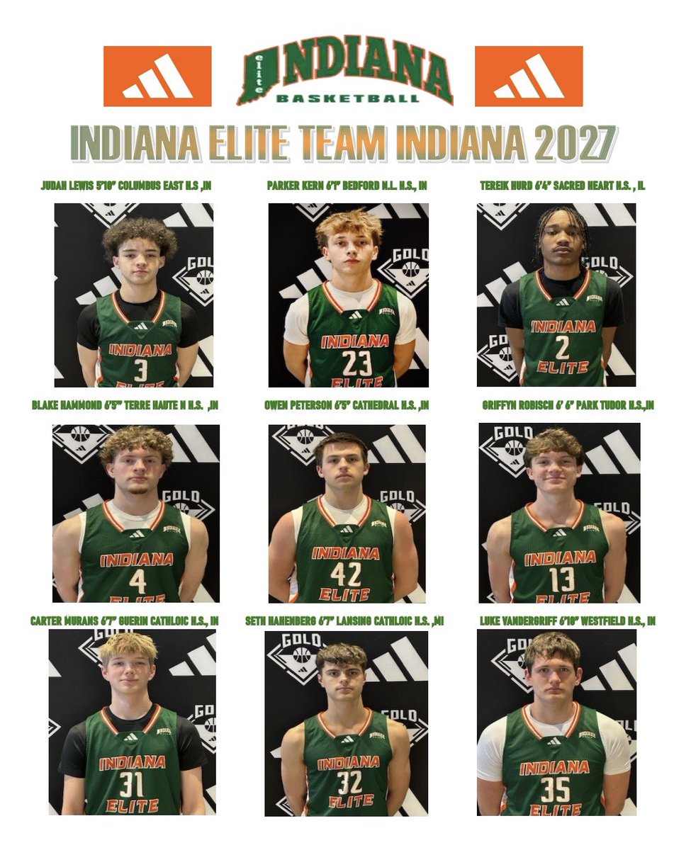 Indiana Elite Team Indiana 2027 (@south_indiana) on Twitter photo 🚨Adidas 3stripes Gold Session II 💥💥Elkhorn,Nebraska 💥💥
We welcome all coaches 🫡
🔥Our Roster🔥<a href="/IndianaEliteIE/">Indiana Elite Basketball</a>
Class of 2027!
<a href="/judah_lewis2/">Judah Lewis</a> <a href="/parkerkern23/">Parker Kern</a> <a href="/hurdboy2/">Tereik “Burtie” Hurd</a> <a href="/BlakeHammond_27/">Blake Hammond</a> <a href="/Owen_Peterson27/">Owen Peterson</a> <a href="/griffynrobisch0/">Griffyn Robisch</a> <a href="/CarterMurans/">Carter Murans</a> <a href="/SethHahnenberg/">Seth Hahnenberg</a> <a href="/Lukevandegriff/">Luke Vandegriff</a> <a href="/CrissBeyers/">CrissBeyers</a> 🚨Adidas 3stripes Gold Session II 💥💥Elkhorn,Nebraska 💥💥
We welcome all coaches 🫡
🔥Our Roster🔥<a href="/IndianaEliteIE/">Indiana Elite Basketball</a>
Class of 2027!
<a href="/judah_lewis2/">Judah Lewis</a> <a href="/parkerkern23/">Parker Kern</a> <a href="/hurdboy2/">Tereik “Burtie” Hurd</a> <a href="/BlakeHammond_27/">Blake Hammond</a> <a href="/Owen_Peterson27/">Owen Peterson</a> <a href="/griffynrobisch0/">Griffyn Robisch</a> <a href="/CarterMurans/">Carter Murans</a> <a href="/SethHahnenberg/">Seth Hahnenberg</a> <a href="/Lukevandegriff/">Luke Vandegriff</a> <a href="/CrissBeyers/">CrissBeyers</a>