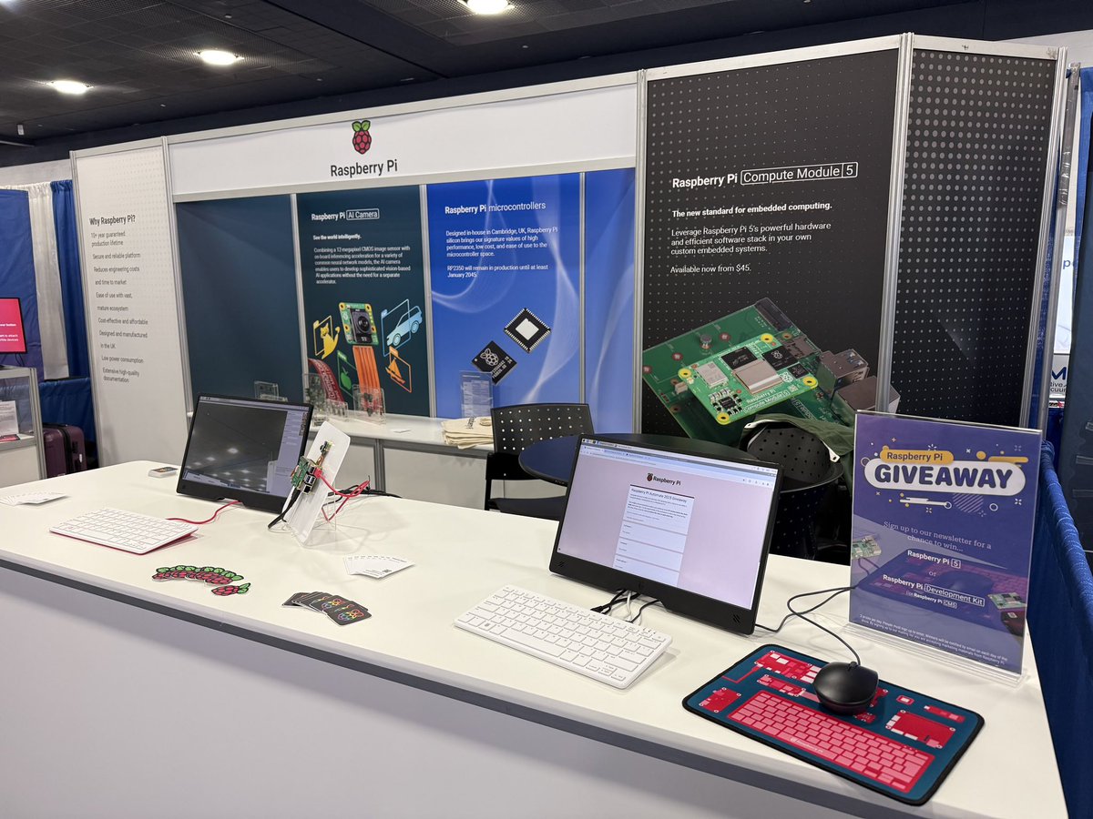 Raspberry_Pi's tweet image. Hey Automate! We’re here in Detroit. 

Did you stop by our booth yet? Meet us at stand 9132 in Hall E of Huntington Place.

#Automate2025