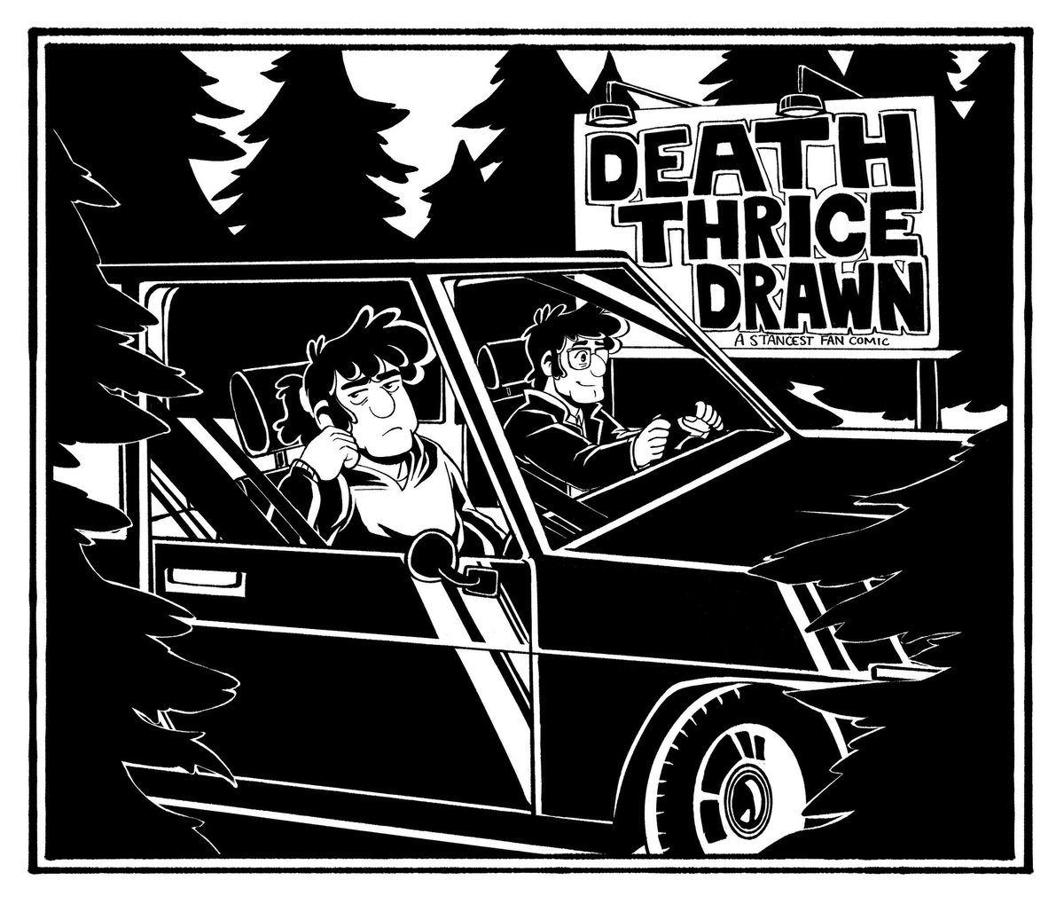 So excited to finally be ready to announce this - im making a comic! 
Death Thrice Drawn is a collaborative #stancest fan comic I've been making with <a href="/stan_tism/">Lee/Hater 🔞</a>!
The prologue will be posted this Saturday, May 17th
I can't wait to share this story with everyone!!! ✋️🎱 💕