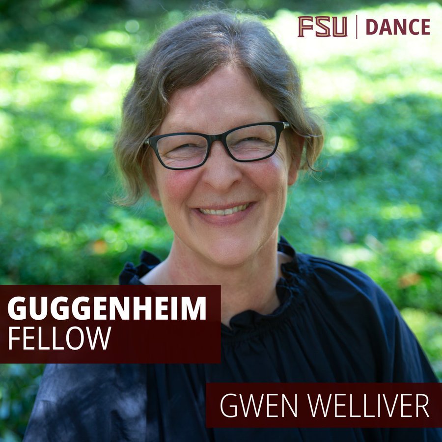 Congratulations to FSU School of Dance Associate Professor Gwen Welliver on being named a Guggenheim Fellow — one of the highest honors in the arts! As an educator, choreographer, and performer, she continues to explore new horizons in dance and mentor the next generation of