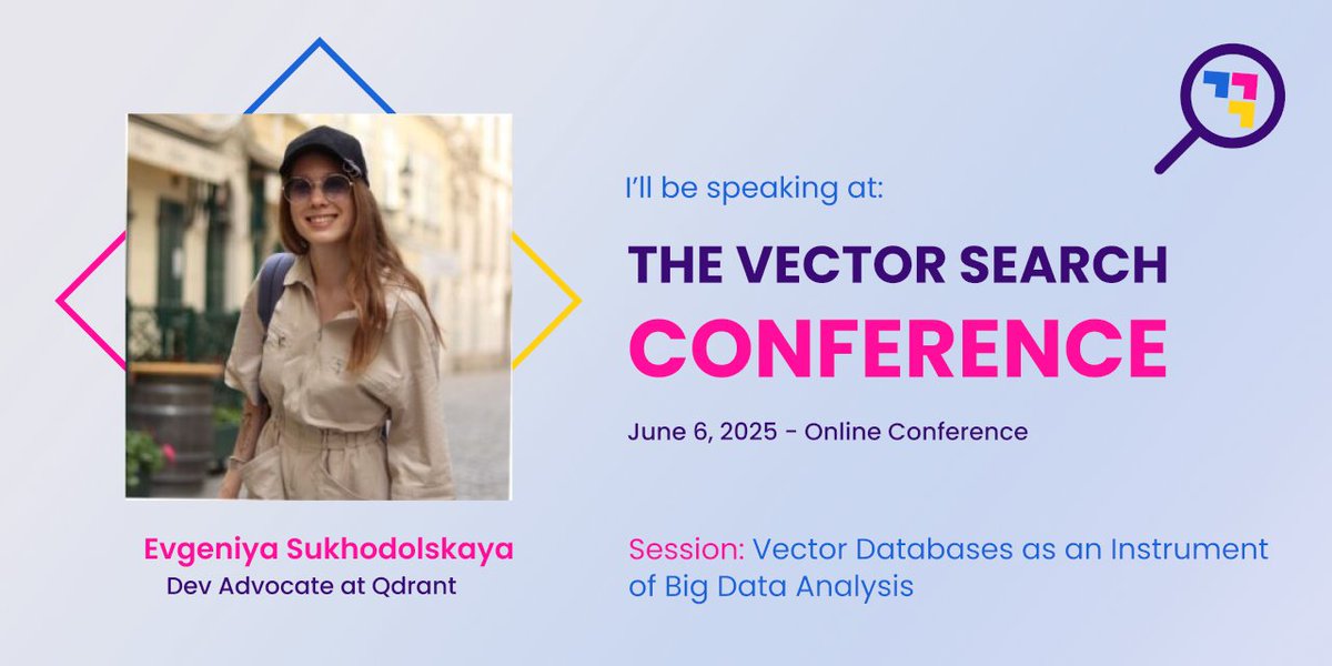 vsearchcon's tweet image. 🧠 Big data? Meet your new favorite lens: vector databases.
🔗 vsearchcon.com/speaker/evgeni…
At #VSCON25, Evgeniya Sukhodolskaya (@krotenWanderung) from @qdrant_engine will guide us through how vector search reshapes analysis at scale.
A session for data nerds & vector dreamers…