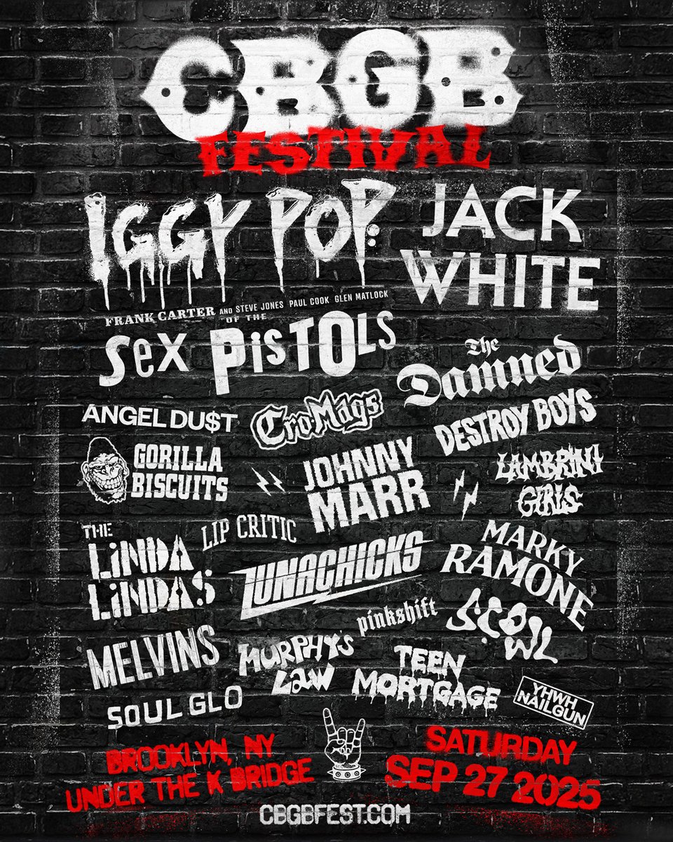 Hey Ho Let’s go to the @CBGBFest September 27 in Brooklyn at Under the K Bridge. See U there!