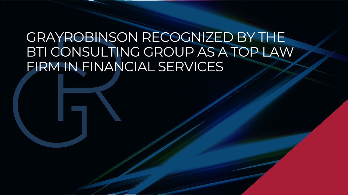 GrayRobinson, P.A. (@grayrobinsonlaw) on Twitter photo Proud to be named a top law firm serving the financial services industry by <a href="/BTIConsulting/">BTI Consulting Group</a>
gray-robinson.com/press-releases…
#BTIConsulting #LegalExcellence #LawFirmLeaders Proud to be named a top law firm serving the financial services industry by <a href="/BTIConsulting/">BTI Consulting Group</a>
gray-robinson.com/press-releases…
#BTIConsulting #LegalExcellence #LawFirmLeaders