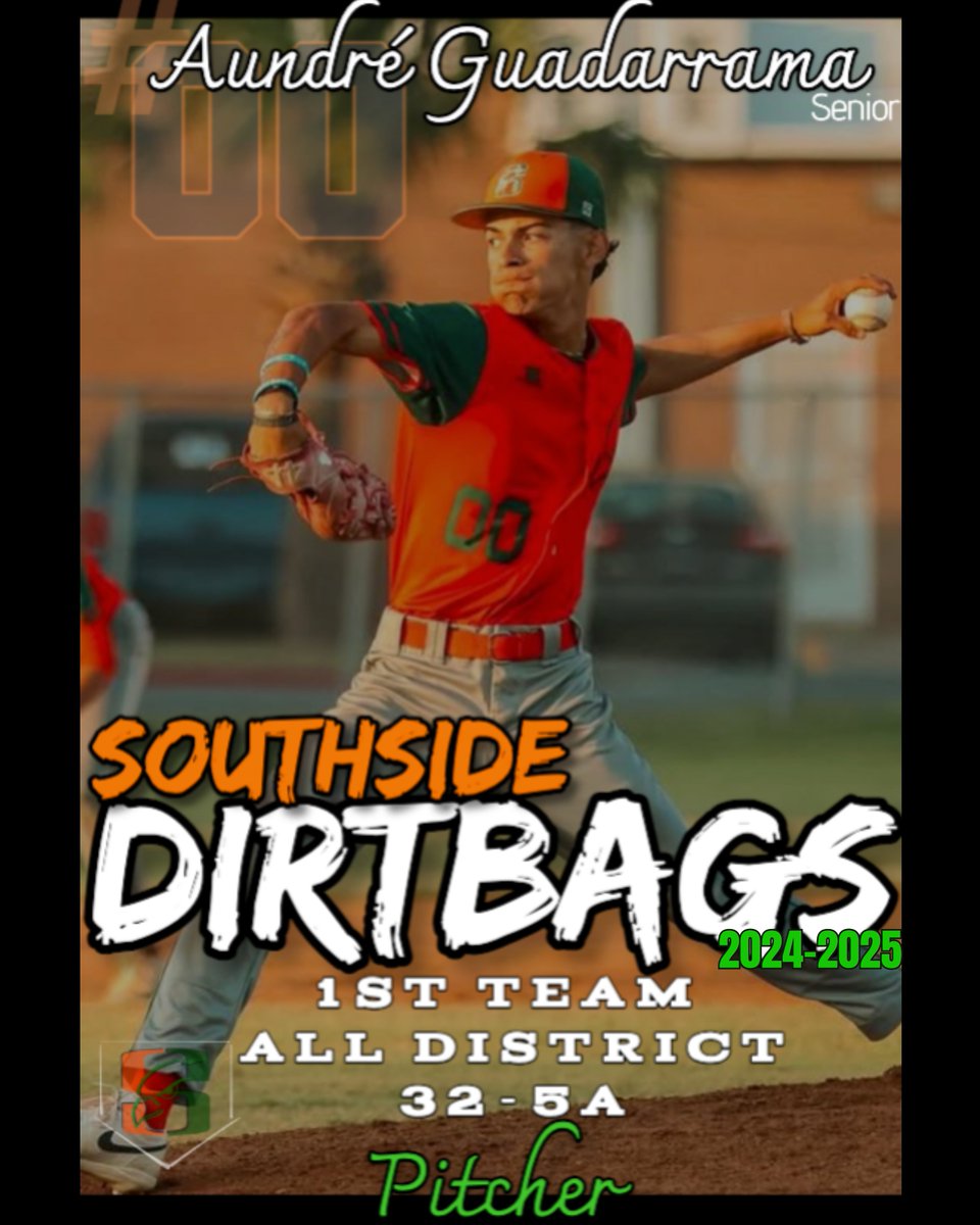 Congrats to <a href="/aundre00/">aundre</a> Aundre Guadarrama First Team All District Pitcher and Outfielder! #SSDirtbags
