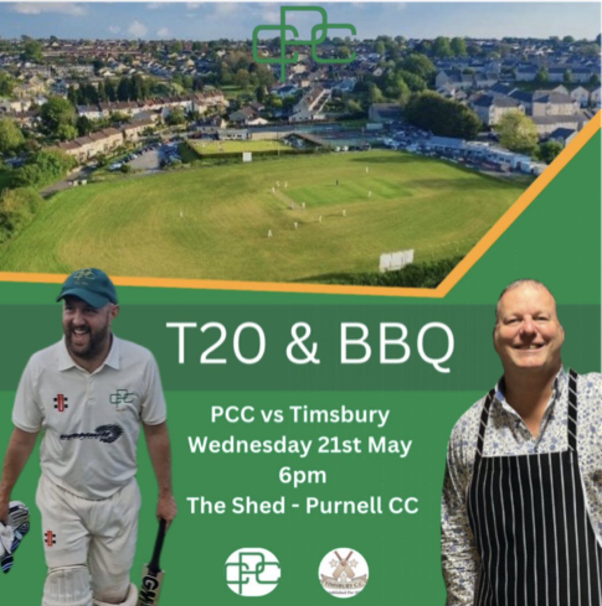 A week Wednesday the T20 knockout returns as we welcome @timsburycc to the shed. 

To celebrate the return of our favourite format the chairman’s putting on a BBQ to celebrate. 

As always, all support appreciated 💚👖