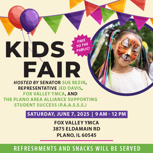 Sue Rezin (@senatorrezin) on Twitter photo I’m excited to partner with State Representative Jed Davis, <a href="/FoxValleyY/">Fox Valley Family YMCA</a>, and Plano Area Alliance Supporting Student Success to host a Kids Fair in Plano on June 7th!
Bring the family out for a fun morning of activities, community resources, and treats. It's free and open to the I’m excited to partner with State Representative Jed Davis, <a href="/FoxValleyY/">Fox Valley Family YMCA</a>, and Plano Area Alliance Supporting Student Success to host a Kids Fair in Plano on June 7th!
Bring the family out for a fun morning of activities, community resources, and treats. It's free and open to the
