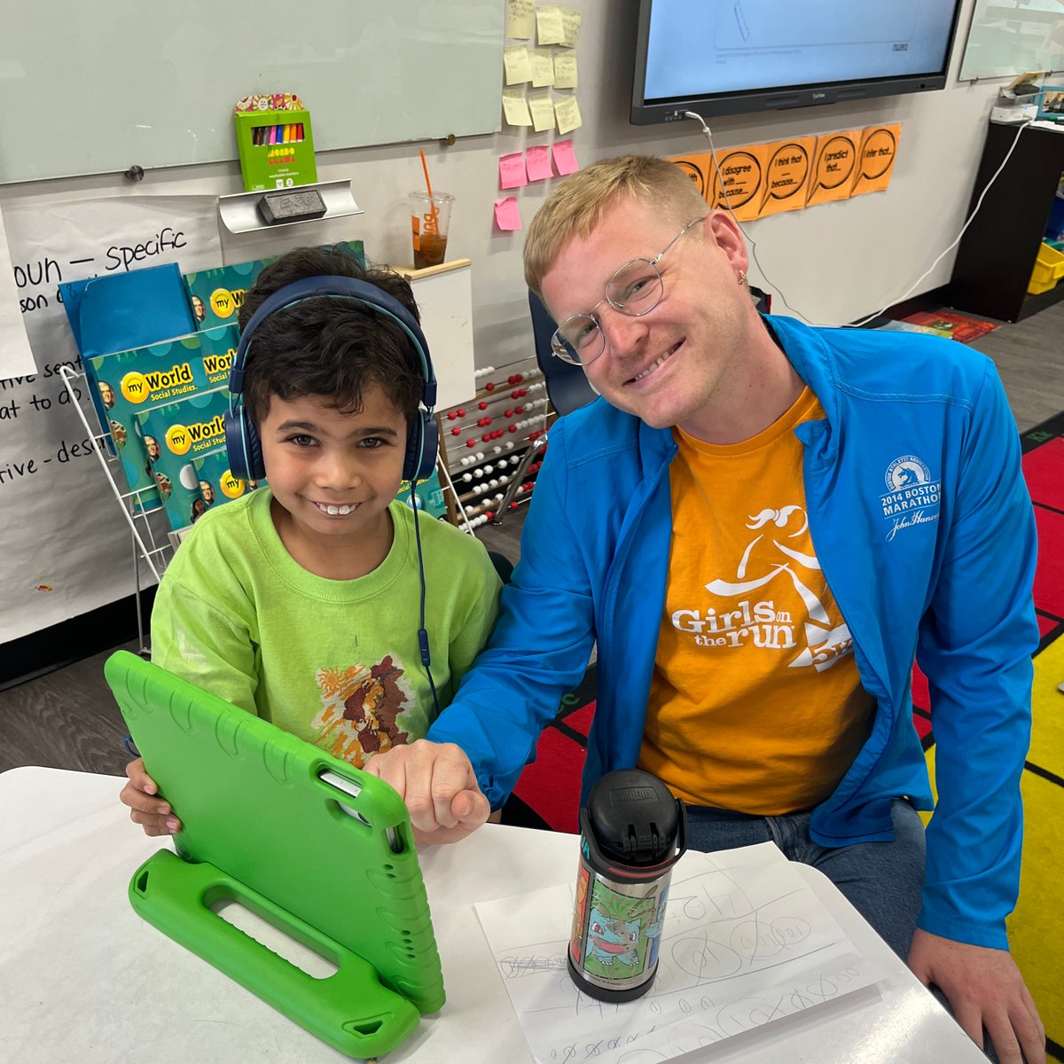 Today was Peter Lynch Day at MG! 🎈We were so lucky to have some very familiar faces on campus from Cathedral to help us celebrate! 🎨 We held a "Your Future is Bright" dress down day, and wore bright colors and sunglasses to show our spirit 🕶️ 💚 🎉Thank you, Mr. Lynch!🌟