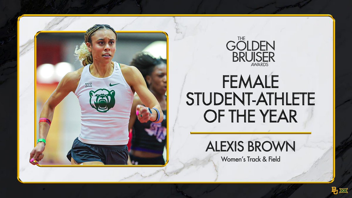 Baylor_MBA's tweet image. We're so proud of current Full-Time #MBA student Alexis Brown on earning both the Female Student-Athlete of the Year and the Female John Westbrook Award for Courage and Perseverance at this year's Golden Bruiser Awards ceremony. Congrats, Alexis! #BaylorMBA