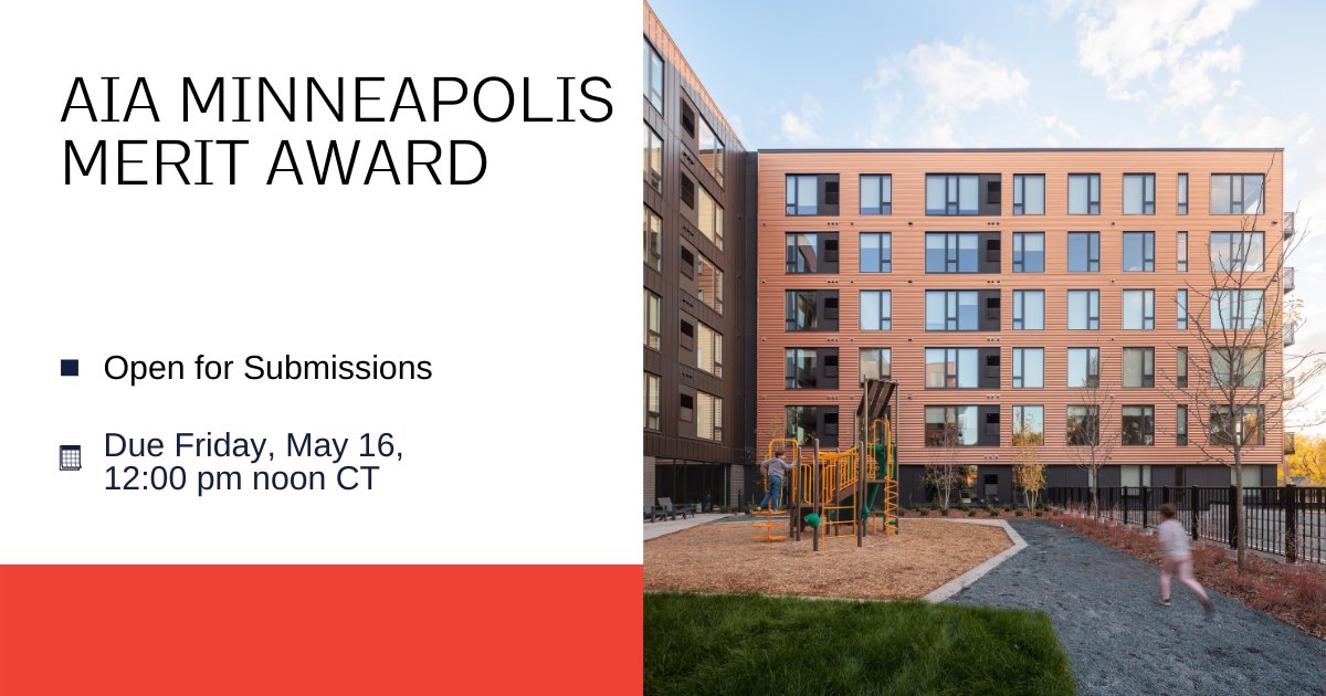 AIAMpls's tweet image. Are you an AIA Minneapolis member architect with a project deserving of recognition? Submit it for the AIA Minneapolis Merit Awards! The entry deadline is 12:00 noon Central on Friday, May 16, 2025. Start an entry: aiaminnesota.wpengine.com/about/chapters…