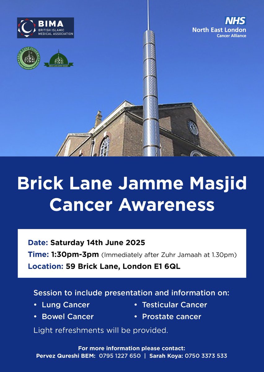 Md Qureshi BEM (@mpsqureshi) on Twitter photo Book your diary to join this awareness session. Open to all. Please circulate #bricklane #banglatown #whitechapel <a href="/TowerHamletsNow/">Tower Hamlets Council</a> <a href="/TH_Labour/">Tower Hamlets Labour Group</a> <a href="/rushanaraali/">Rushanara Ali MP đź’™</a> <a href="/CllrSirajIslam/">Cllr. Sirajul Islam</a> <a href="/MayorofLondon/">Mayor of London, Sadiq Khan</a> <a href="/abs_hai/">Abdul Hai OBE</a> <a href="/RobertLathamESQ/">Robert Latham</a> <a href="/SabbirKarim/">Sabbir Karim</a> Book your diary to join this awareness session. Open to all. Please circulate #bricklane #banglatown #whitechapel <a href="/TowerHamletsNow/">Tower Hamlets Council</a> <a href="/TH_Labour/">Tower Hamlets Labour Group</a> <a href="/rushanaraali/">Rushanara Ali MP đź’™</a> <a href="/CllrSirajIslam/">Cllr. Sirajul Islam</a> <a href="/MayorofLondon/">Mayor of London, Sadiq Khan</a> <a href="/abs_hai/">Abdul Hai OBE</a> <a href="/RobertLathamESQ/">Robert Latham</a> <a href="/SabbirKarim/">Sabbir Karim</a>