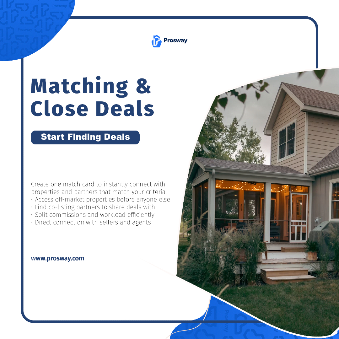 theprosway's tweet image. 🔍 Searching for the perfect real estate deal?
Prosway’s advanced matchmaking algorithm connects you with the best opportunities tailored to your needs🏡✨
#SmartMatchmaking #Prosway #RealEstateTech #PropertySearch #InvestSmart #RealtorTools