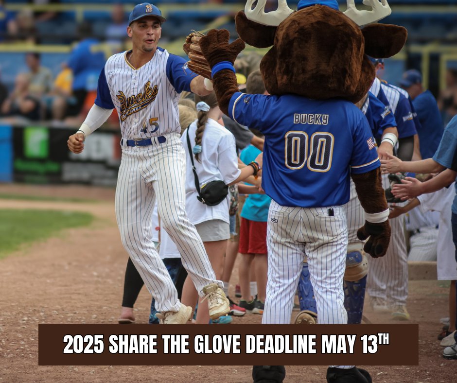 Share the Glove! The Bucks are teaming up with the Northwoods League Foundation to donate equipment to one deserving local youth softball team! Tomorrow is the last day to submit your application and the selected team will be announced by June 10th! 

northwoodsleague.com/waterloo-bucks…