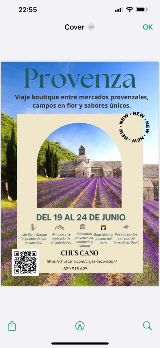 Quieres venir con nosotras a la Provenza?? Un viaje diferente al de las Agencias . 
Plazas limitadas (máximo 12 personas) Puedes viajar solo, sin sentirte solo en este grupo. 
Llama al 661241215 o escribe hola@chuscano.com te damos la información. Sólo ocupate de hacer la maleta
