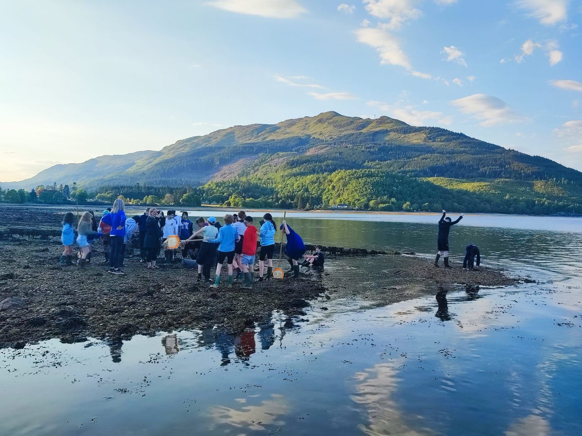 Primary 7 taking part in a beach safari on Loch Long. <a href="/ArdentinnyOEC/">Ardentinny Centre</a>