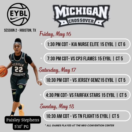 Session 2 <a href="/NikeGirlsEYBL/">Nike Girls EYBL</a>  Houston, TX 📍<a href="/MICROSSOVER/">Michigan Crossover</a>