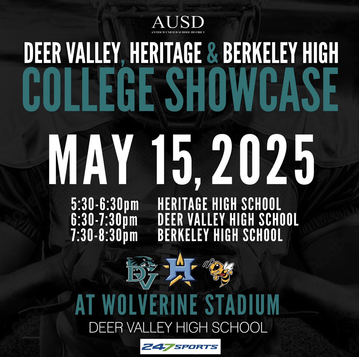 THIS THURSDAY WE ON! Come check us out! The Community will be out to support #CollegeShowCase #DVFootBall