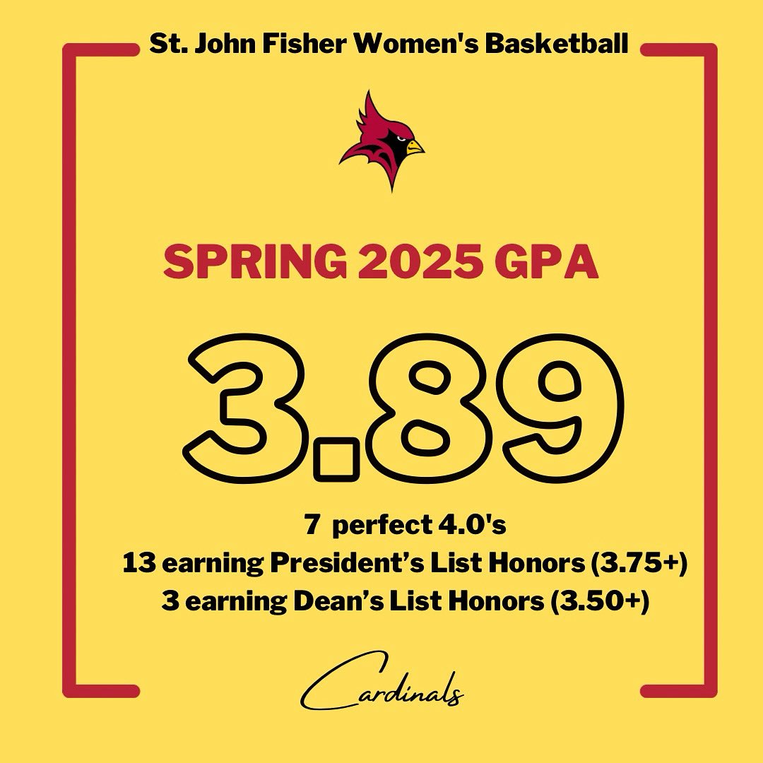 SJF Women’s Basketball (@sjfwbb) on Twitter photo Proud of our group of young women for the work they did on and off the court this semester! Student-Athletes indeed.
7 perfect 4.0’s
13 earned Presidents List Honors (3.75+)
3 earned Dean’s List Honors (3.50+)
<a href="/FisherAthletics/">SJF Cardinals</a> Proud of our group of young women for the work they did on and off the court this semester! Student-Athletes indeed.
7 perfect 4.0’s
13 earned Presidents List Honors (3.75+)
3 earned Dean’s List Honors (3.50+)
<a href="/FisherAthletics/">SJF Cardinals</a>