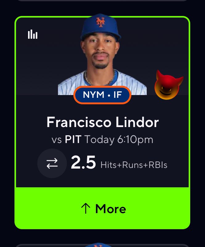 Today’s Free-Plays and #PrizePicks Square is here!

If these don’t go 2-2+ 5 who ❤️+💬+ ♻️ will win a free week to VIP!

⚾️Mets -1 🐳
⚾️Mets O 3.5
⚾️Mets F5 ML
⚾️F. Lindor O 2.5 HRR☢️

#bearWITHme #GamblingX
