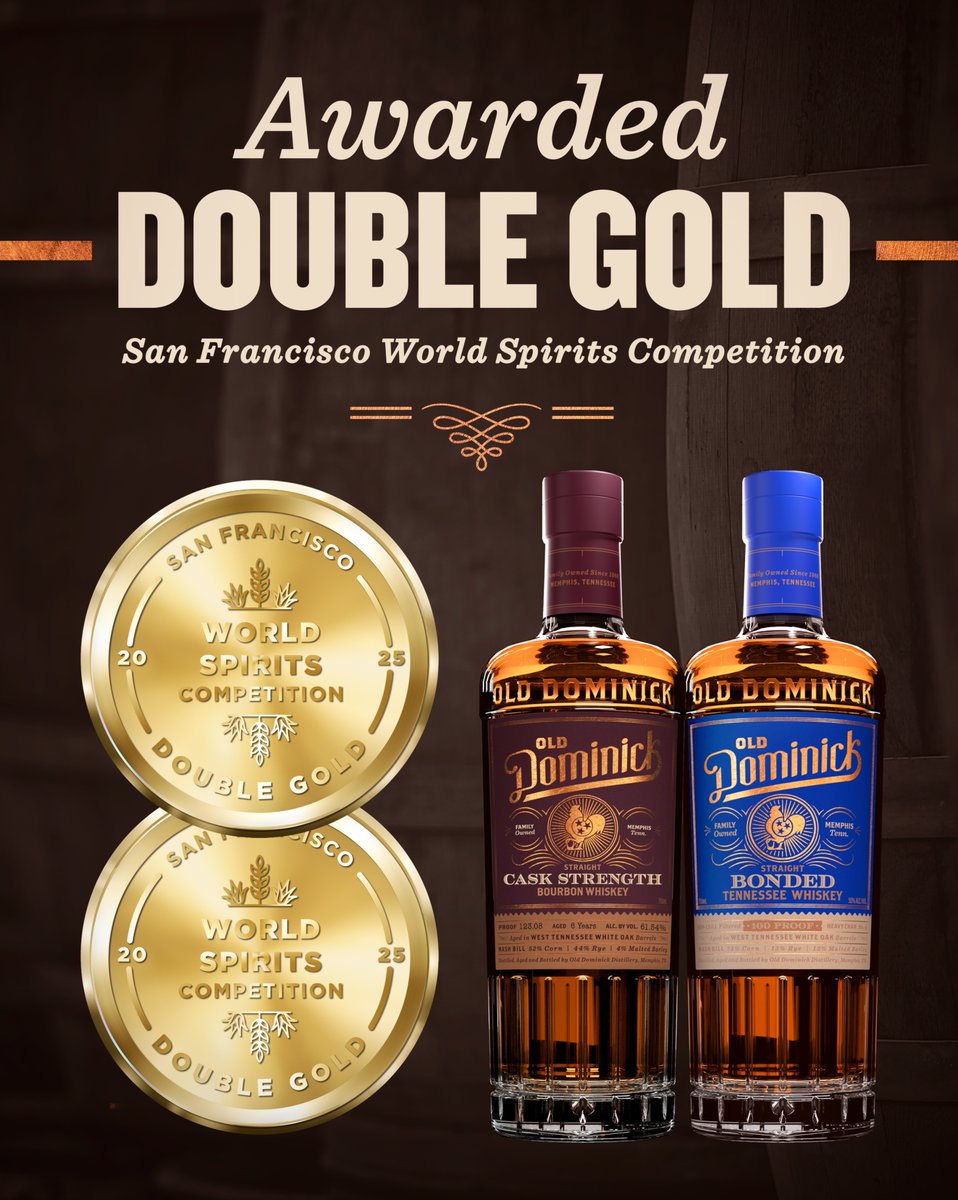 Our team went west to test our spirits’ mettle at the San Francisco World Spirits Competition, and returned with Double Gold awards for both our Cask Strength Bourbon and our Bonded Tennessee Whiskey!

Want a sip of the gold standard? Click the link in our bio to find near you!