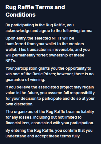 🚨BASIC RUG RAFFLE IS LIVE🚨

Do you own a 'Bored Cashy Rugpull Club NFT?' 

Head to basicworld.vercel.app/RugRaffle and use it as a raffle ticket to win a NFT from a Basic Artist.

Good luck