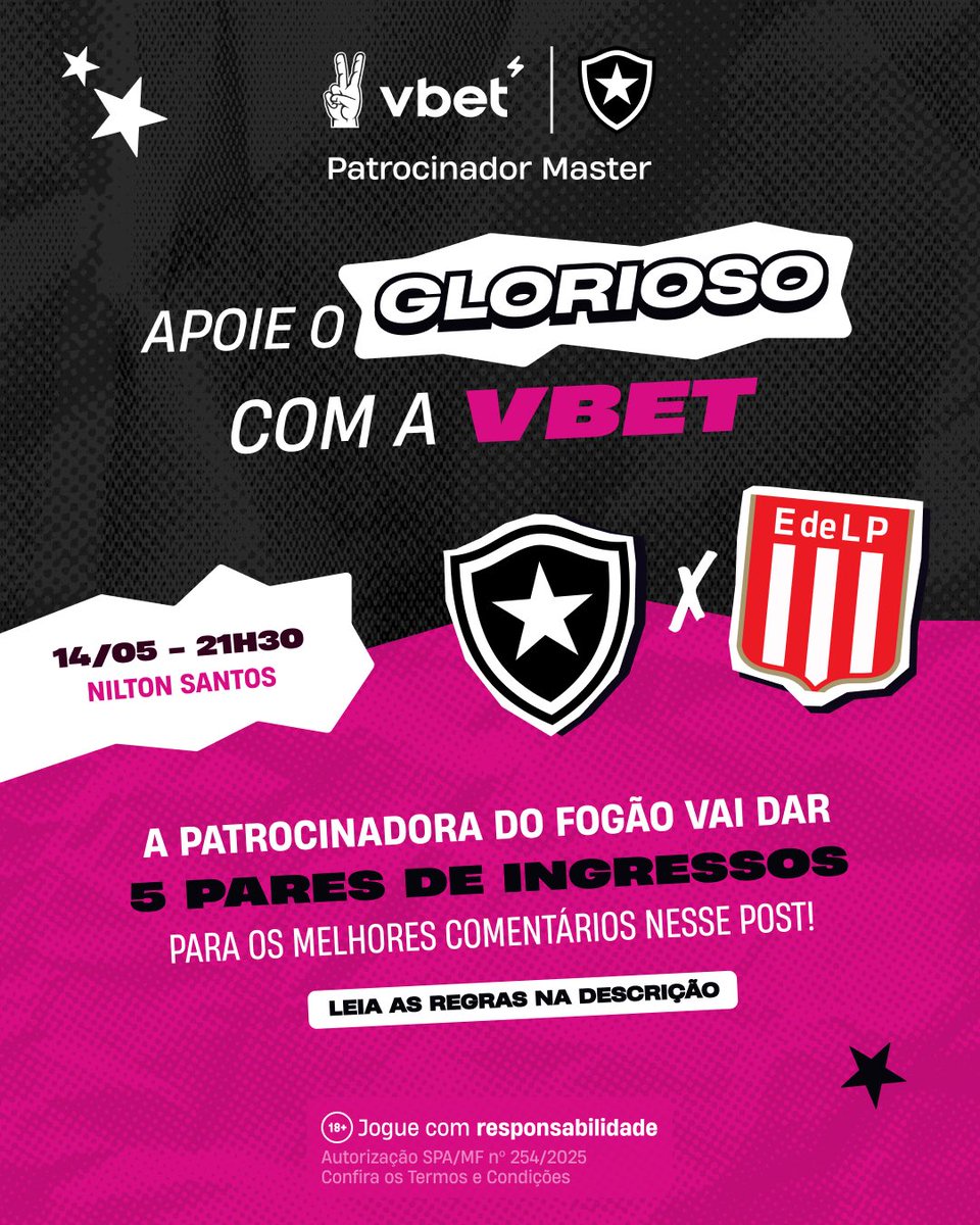 Quer concorrer a 5 PARES DE INGRESSOS pra curtir o Glorioso contra o Estudiantes no Niltão? 🤩🎟️

Então, vem que a VBET te leva! 🔥✌️

Para concorrer, basta responder porque você merece curtir essa experiência na faixa e marcar quem vai com você ao jogo. 

Vamos selecionar as 5