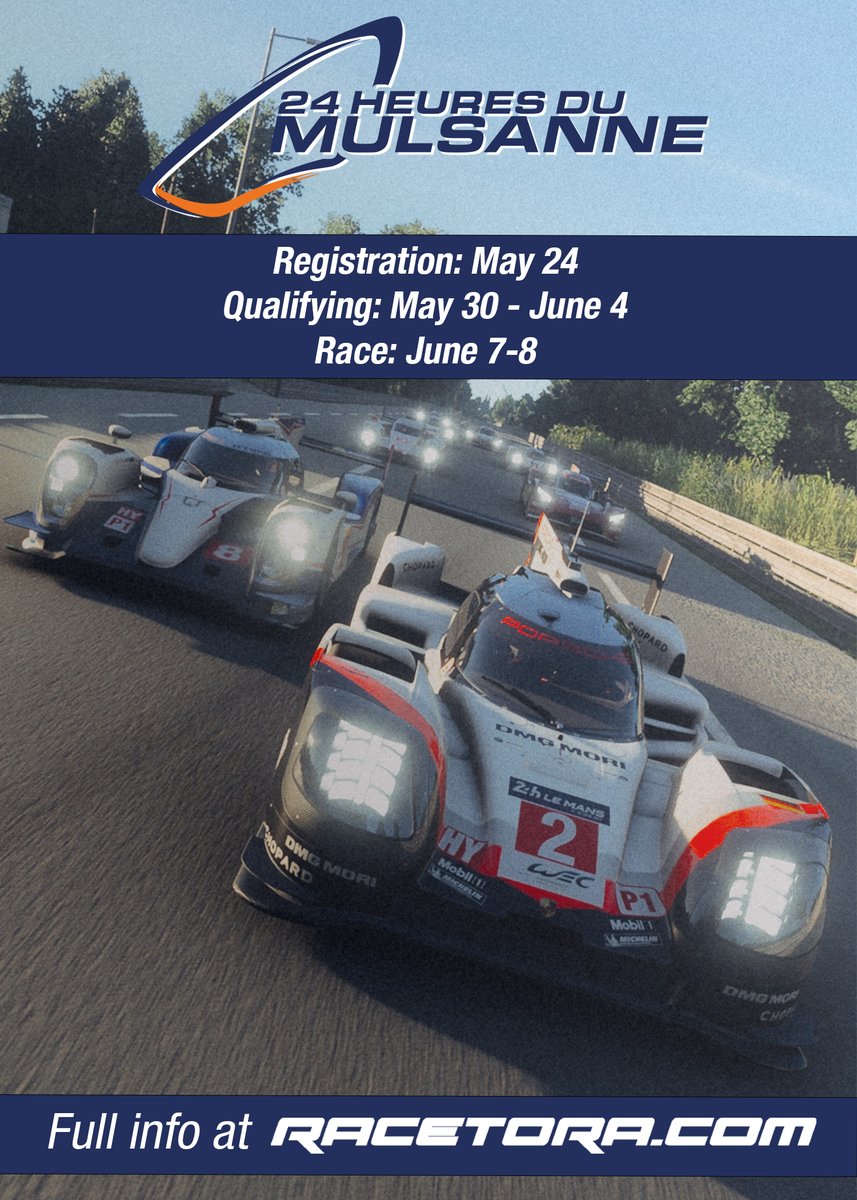 Officially announcing the 2025 TORA Endurance: #24HeuresduMulsanne 🇫🇷

Registration opens in under 2 weeks; this is going to be a good one 😎

#WeAreTORA <a href="/ForzaMotorsport/">Forza Motorsport</a>