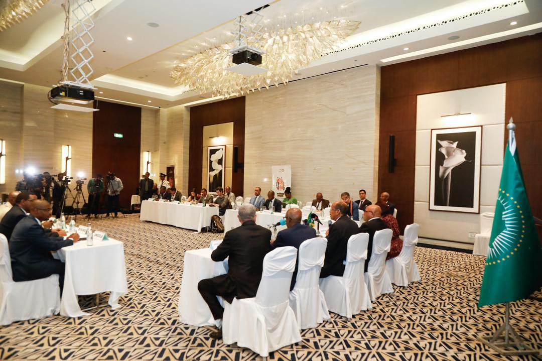 moussagora50's tweet image. Two months after assuming duty, H.E. Mahmoud Ali, Chairperson of the AUC, held a media briefing highlighting Africa’s key challenges, security, sustainable financing, migration, and governance—while reaffirming a vision rooted in unity, peace, innovation, and bold leadership.