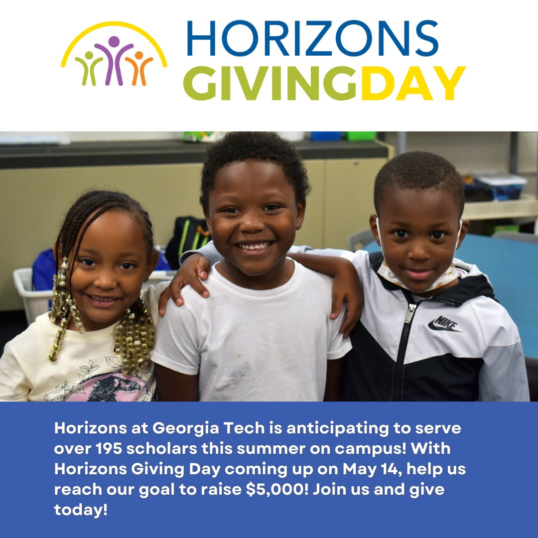 Every dollar to Horizons at Georgia Tech directly supports our program: books, field trips, snacks, supplies, and staff development that make our impact real. Together, we're making learning joyful. Donate today:  tinyurl.com/HGTgiving25#Ho…