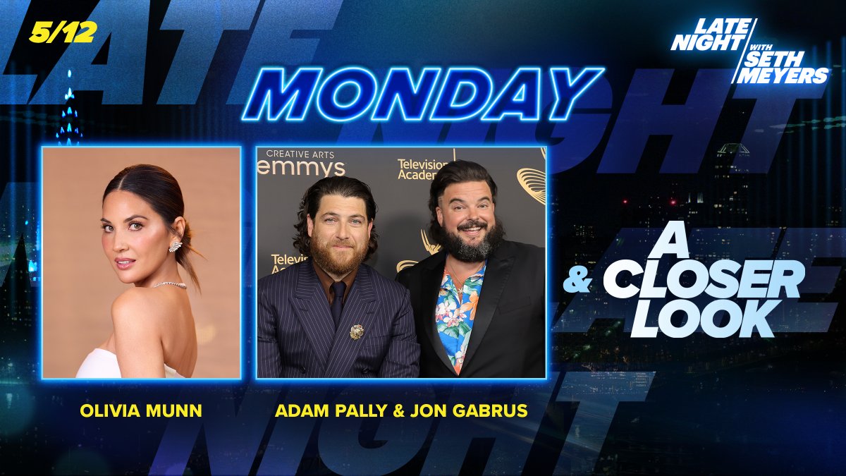 Late Night with Seth Meyers (@latenightseth) on Twitter photo TONIGHT! <a href="/oliviamunn/">o l i v i a</a>, <a href="/adampally/">adam pally</a> & Jon Gabrus sit down with <a href="/sethmeyers/">Seth Meyers</a>. Plus, an all-new #ACloserLook! TONIGHT! <a href="/oliviamunn/">o l i v i a</a>, <a href="/adampally/">adam pally</a> & Jon Gabrus sit down with <a href="/sethmeyers/">Seth Meyers</a>. Plus, an all-new #ACloserLook!