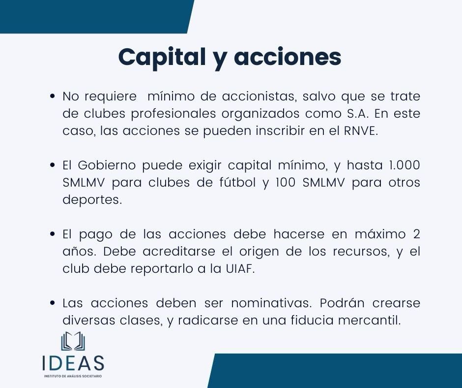IASocietario's tweet image. 💡 #ReformaSocietaria 

📍Segundo de los siete puntos clave del Proyecto de Ley 467 de 2024, presentado por Francisco Reyes Villamizar. 

🧐¿Crees que las #SASD impulsarán el desarrollo del deporte profesional en Colombia?  

#InstitutoDeAnálisisSocietario #SAS #Actividades