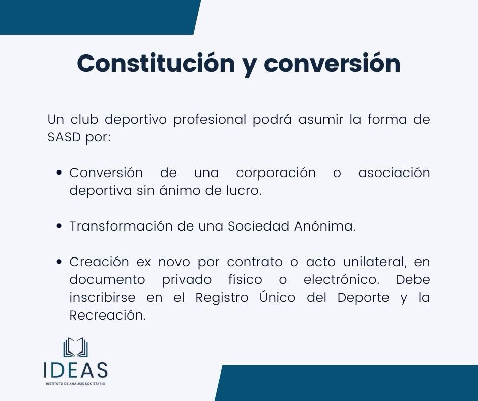 IASocietario's tweet image. 💡 #ReformaSocietaria 

📍Segundo de los siete puntos clave del Proyecto de Ley 467 de 2024, presentado por Francisco Reyes Villamizar. 

🧐¿Crees que las #SASD impulsarán el desarrollo del deporte profesional en Colombia?  

#InstitutoDeAnálisisSocietario #SAS #Actividades