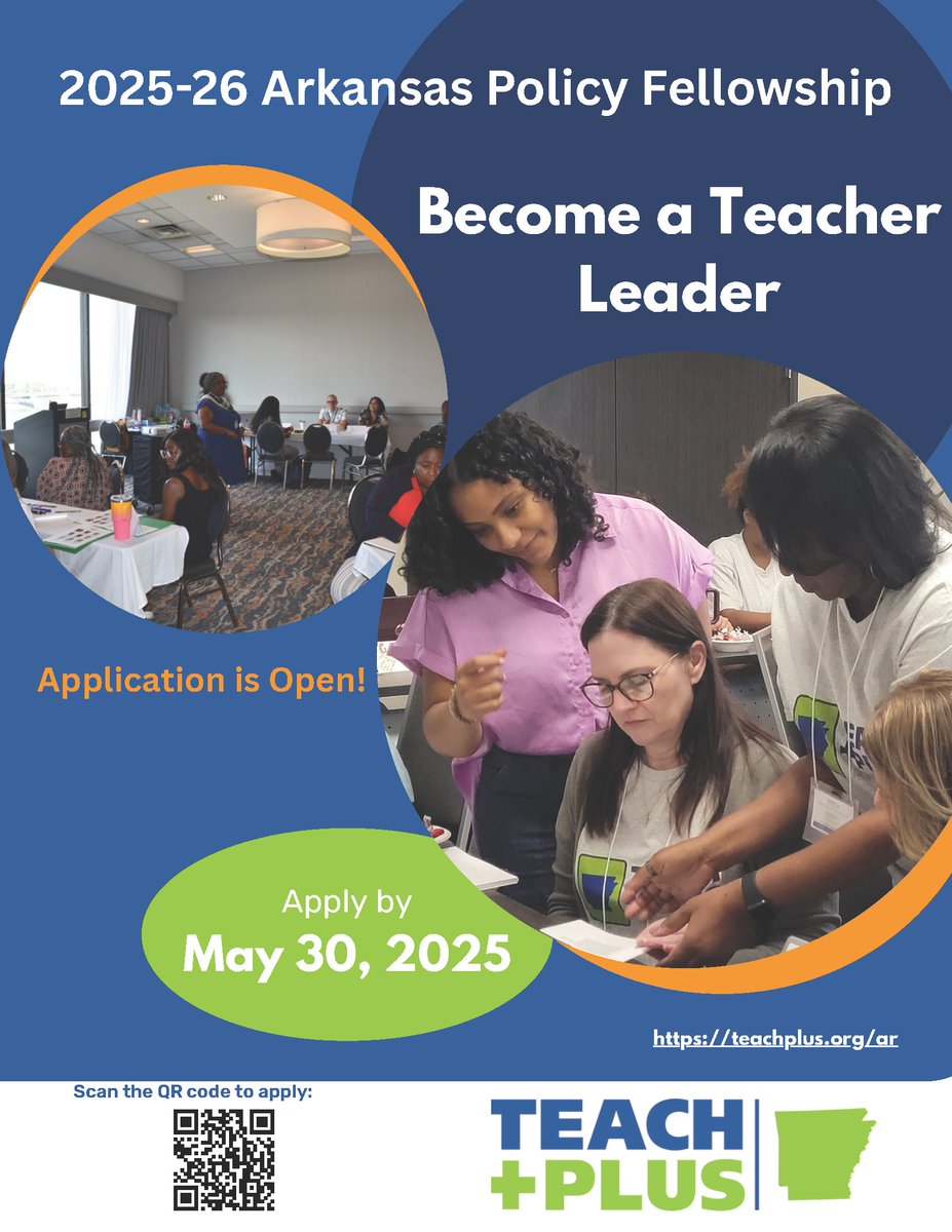 Teach Plus Arkansas (@teachplusar) on Twitter photo Don't miss this incredible opportunity to shape education policy and make a difference in your community! Application for the <a href="/teachplusar/">Teach Plus Arkansas</a> Policy Fellowship is closing soon on May 30th.
Click the link now to apply for this transformative fellowship. teachplus.tfaforms.net/328413 Don't miss this incredible opportunity to shape education policy and make a difference in your community! Application for the <a href="/teachplusar/">Teach Plus Arkansas</a> Policy Fellowship is closing soon on May 30th.
Click the link now to apply for this transformative fellowship. teachplus.tfaforms.net/328413