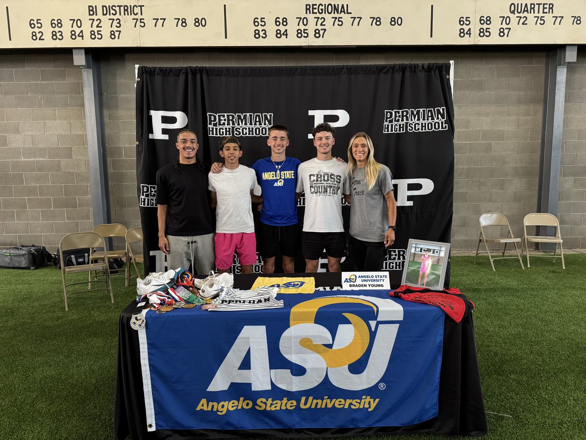 Coach Torres (@coach_torres2) on Twitter photo We are so proud of <a href="/BradenYoung25/">Braden Young</a> signing to Angelo State University for cross country and track!
We will miss you running with us but you will doing great things in the near future!
Congratulations 🎉 We are so proud of <a href="/BradenYoung25/">Braden Young</a> signing to Angelo State University for cross country and track!
We will miss you running with us but you will doing great things in the near future!
Congratulations 🎉